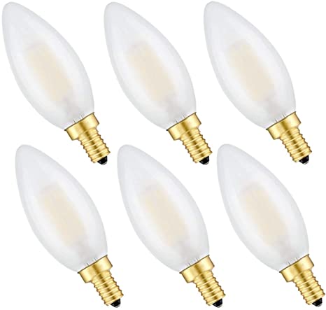 CRLight 3200K 6W Dimmable LED Candelabra Bulb