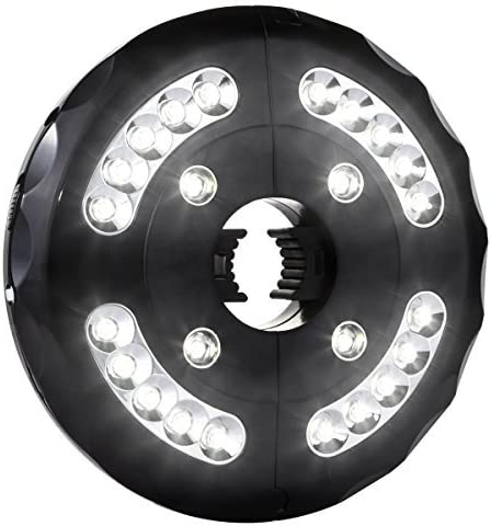 AMIR Patio Umbrella Light, 24 LED Night Lights, Battery Operated Umbrella Pole Light (Black)